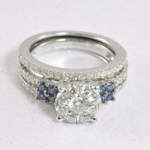 Affinity Sapphire & Diamond Bridal Set 14K WG NEW